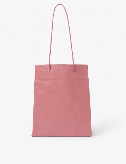 MEDEA Tall Busted pink-leather tote bag - flipped