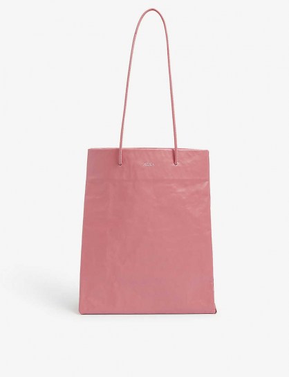 MEDEA Tall Busted pink-leather tote bag