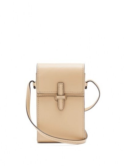 HUNTING SEASON Mini leather cross-body bag ~ small luxe crossbody ~ petite beige bags - flipped