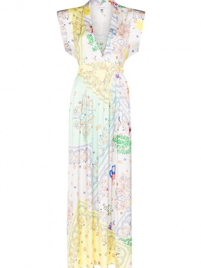 Mira Mikati paisley-print dress / mixed prints / deep V-necklines