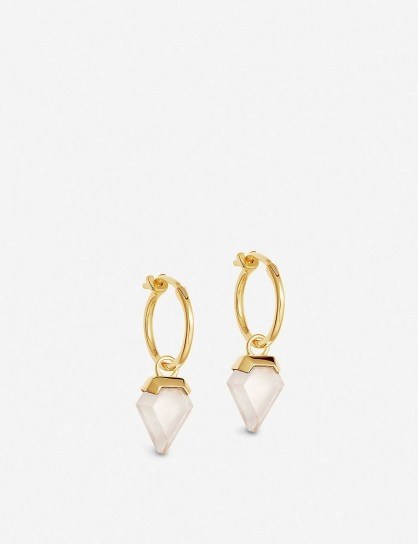 MISSOMA Shield 18ct yellow gold-plated vermeil and quartz hoop earrings - flipped