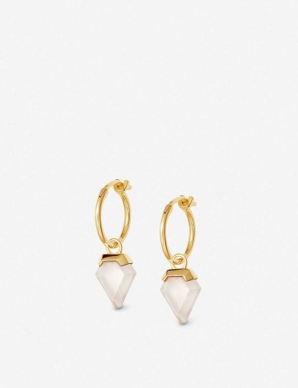 MISSOMA Shield 18ct yellow gold-plated vermeil and quartz hoop earrings