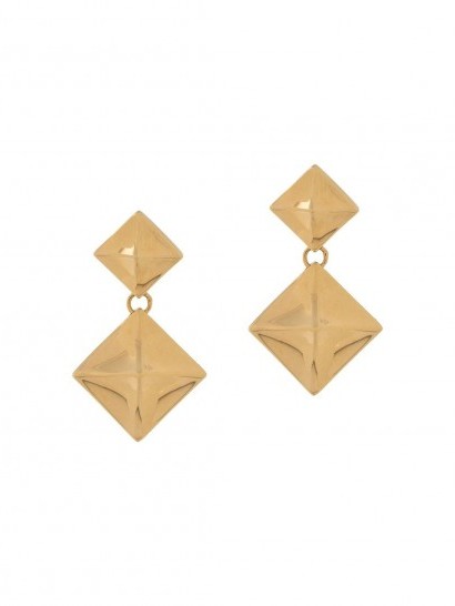 Mulberry Pyramid pendant earrings / brass drops
