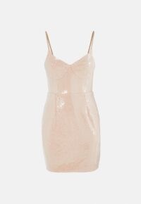 Missguided nude sequin bust cup cami mini dress ~ luxe look bodycon ~ evening glamour