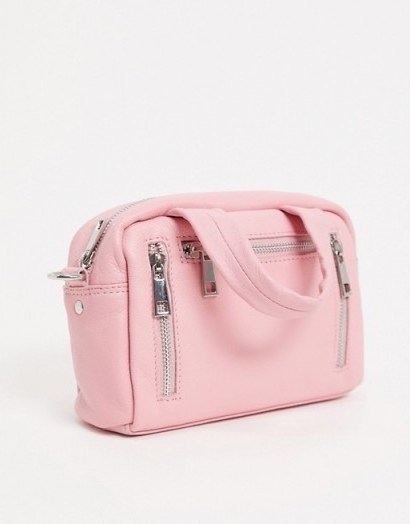 Nunoo mini Donna cross body bag in smooth pink / crossbody bags - flipped