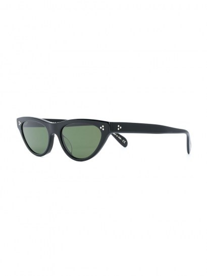 Emily Ratajkowski black vintage look sunglasses, Oliver Peoples Zasia cat eye, out in New York, 24 July 2020 | celebrity street style eyewear - flipped