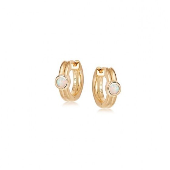 MISSOMA opalite single stone gold huggies / huggie earrings - flipped
