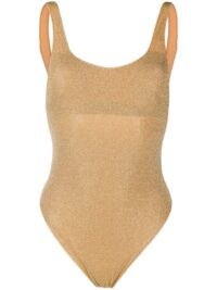 Oséree Lumière Sporty Maillot swimsuit / gold-tone glitter swimsuits