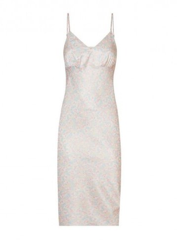MISS SELFRIDGE Pale Pink Watercol Satin Midi Dress ~ spaghetti strap dresses - flipped