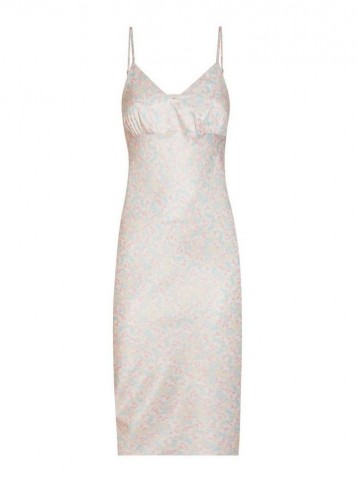 MISS SELFRIDGE Pale Pink Watercol Satin Midi Dress ~ spaghetti strap dresses