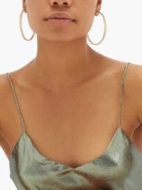 SHAY Pavé Link diamond & 18kt gold hoop earrings ~ large luxe hoops