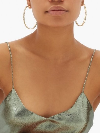 SHAY Pavé Link diamond & 18kt gold hoop earrings ~ large luxe hoops - flipped