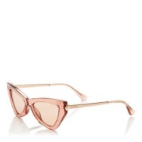 JIMMY CHOO Donna Pink Flash and Silver Cat Eye Sunglasses with Pink Glitter