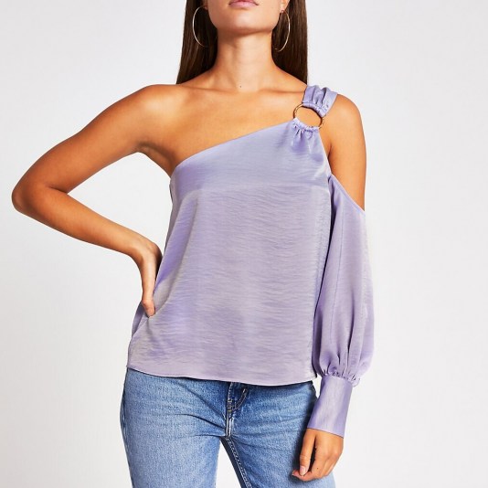 River Island Purple one shoulder buckle top – luxury look summer tops