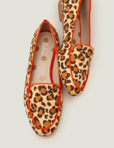 Rebecca Raffia Loafers – Natural Raffia/ Orange Sunset / flat leopard loafer