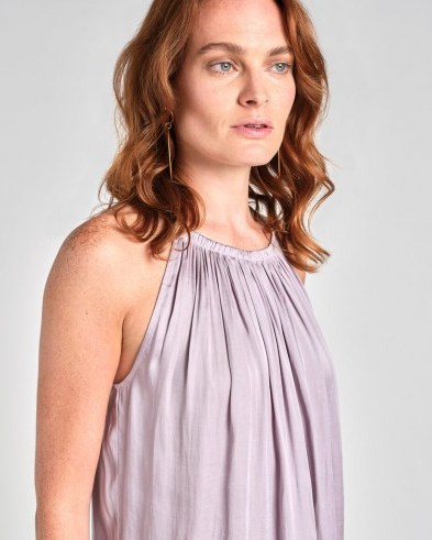 JIGSAW RECYCLED CROCUS DRAPE GATHERED CAMI Lilac Wash / loose fit camisole tops - flipped