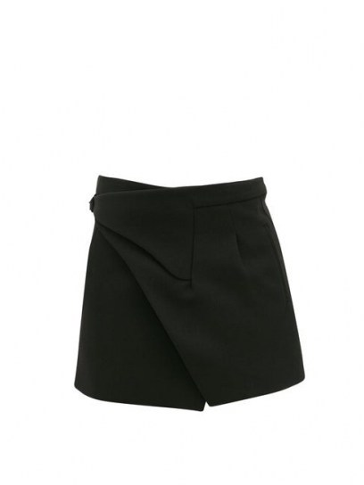 WARDROBE.NYC Release 05 merino-wool wrap mini skirt ~ black skirts - flipped