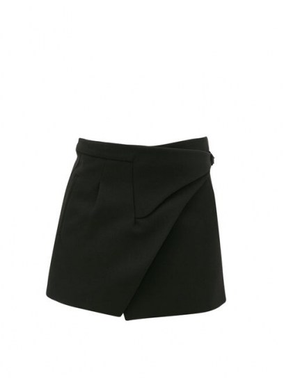 WARDROBE.NYC Release 05 merino-wool wrap mini skirt ~ black skirts