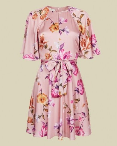 TED BAKER TONKAA Rhubarb mini tea dress ~ vintage look floral dresses - flipped