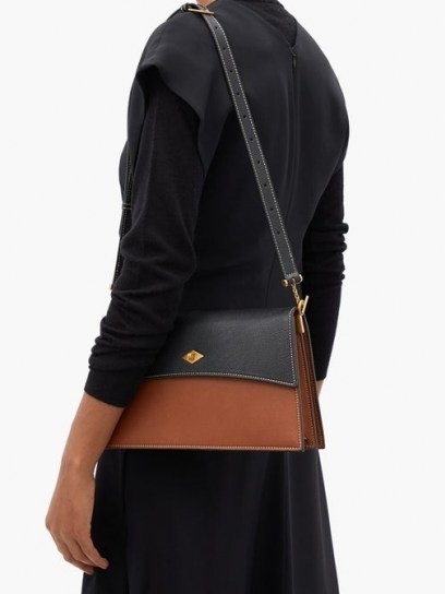 MÉTIER Roma small leather shoulder bag ~ colourblock handbags - flipped