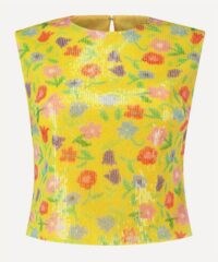 BERNADETTE Roxane Sequin Floral Top / multicoloured florals / sequinned tops