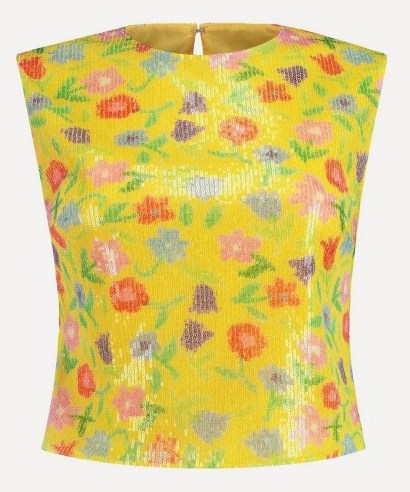 BERNADETTE Roxane Sequin Floral Top / multicoloured florals / sequinned tops - flipped