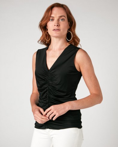 JIGSAW RUCHED TANK / essential black sleeveless tops / wardrobe style essentials