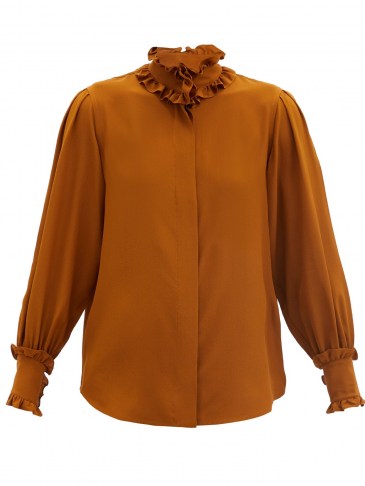 VICTORIA BECKHAM Ruffled silk blouse ~ frill detail blouses