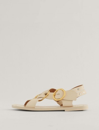 JOSEPH Gaya Leather Sandal / luxe criss-cross flat sandals - flipped