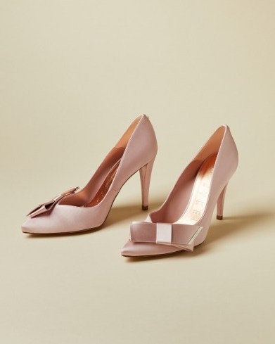 TED BAKER ZAFIA Satin bow detail court shoes ~ luxe courts - flipped