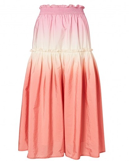 SEA Zanna Ombré Dip-Dye Skirt | pink ruffle trim skirts - flipped