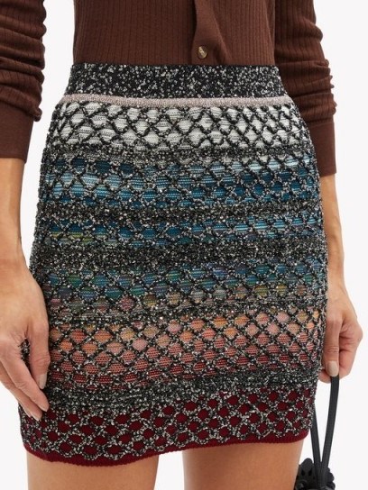 MISSONI Sequinned wool-blend mini skirt ~ glamorous knitted skirts - flipped