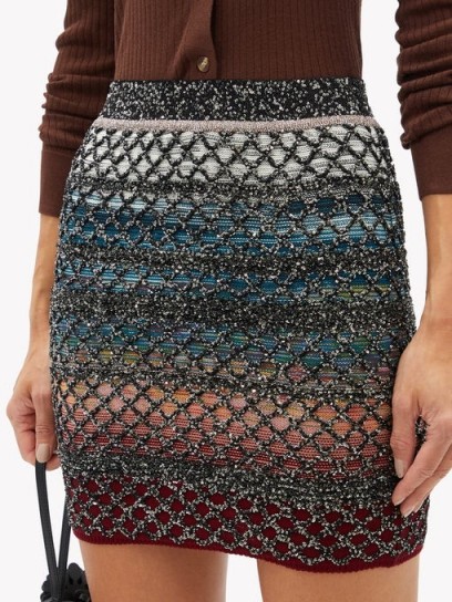 MISSONI Sequinned wool-blend mini skirt ~ glamorous knitted skirts