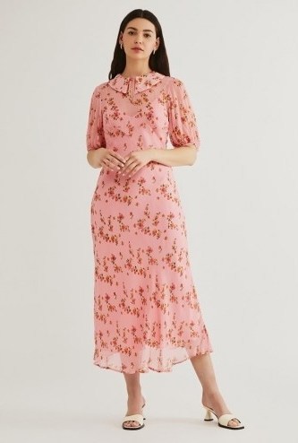 GHOST SESAME DRESS Betti Brushed Roses / pink vintage look dresses - flipped