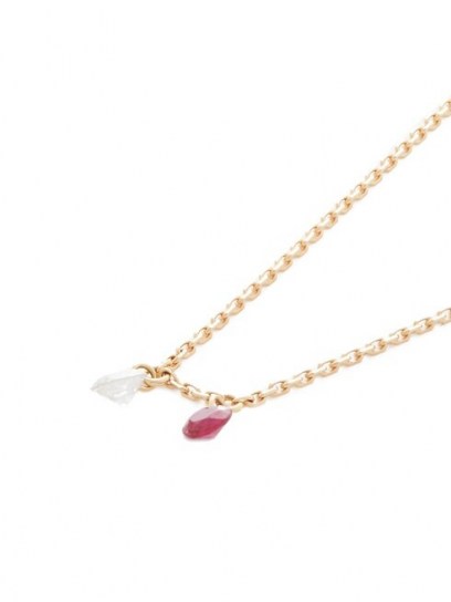 RAPHAELE CANOT Set Free diamond, ruby & 18kt gold necklace / delicate precious stone necklaces / rubies & diamonds