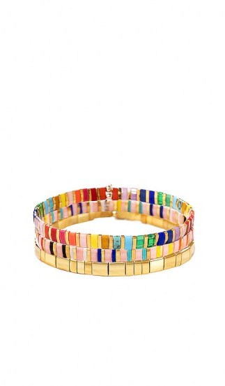 SHASHI Tilu Bracelet Set Rainbow Multi - flipped