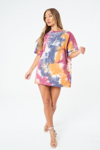 THE COUTURE CLUB SIGNATURE MULTI TIE DYE T SHIRT DRESS / tee dresses