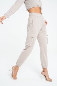 The Couture Club SIGNATURE RUCHED 90S CARGO JOGGERS ~ cuffed jogging bottoms