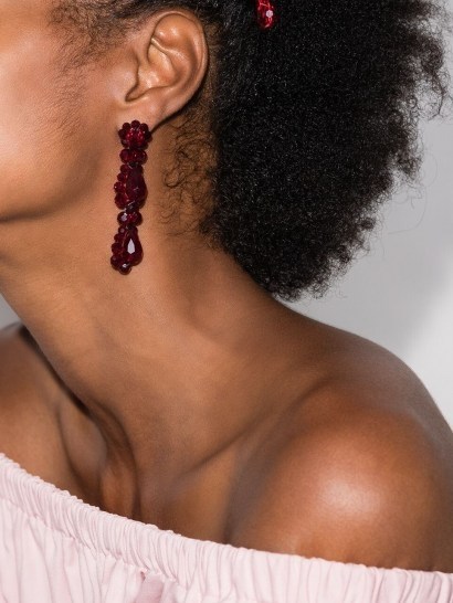 Simone Rocha Red Blood crystal drop earrings - flipped