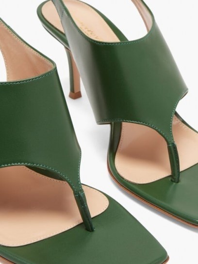 GIANVITO ROSSI Slingback 70 square-toe green-leather sandals - flipped