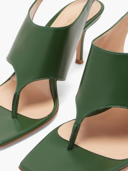 GIANVITO ROSSI Slingback 70 square-toe green-leather sandals