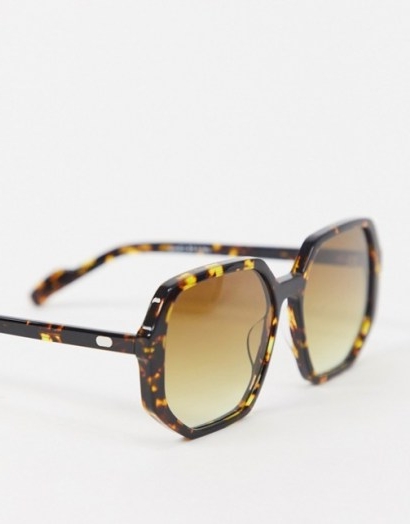 Spitfire Cut Sixteen oversized angular sunglasses in brown tort / brown tinted sunnies