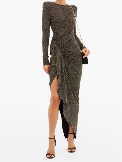 ALEXANDRE VAUTHIER Studded draped side-slit dress ~ glamorous event wear ~ statement gowns - flipped