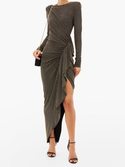 ALEXANDRE VAUTHIER Studded draped side-slit dress ~ glamorous event wear ~ statement gowns