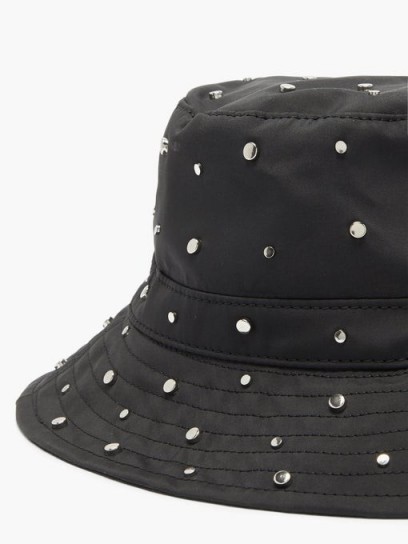 GANNI Studded recycled-shell bucket hat / stud embellished hats