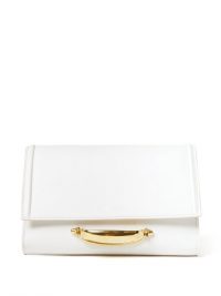 ALEXANDER MCQUEEN The Story small white-leather clutch bag ~ front handle event bags