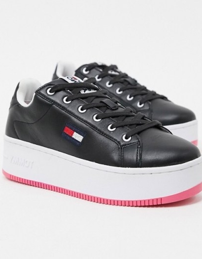 Tommy Jeans iconic flatform trainers in black | flatforms | chunky trainer | thick sole sneakers