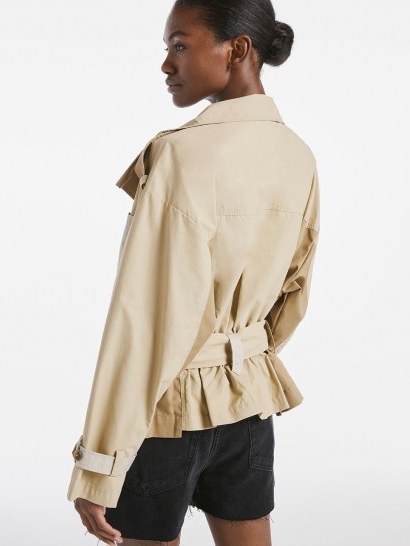 FRAME Tonal Blocked Jacket Khaki Multi | trench style jackets
