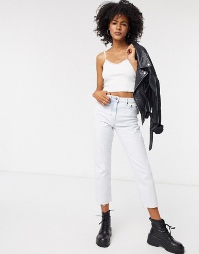 Topshop straight leg jeans in bleach wash - flipped