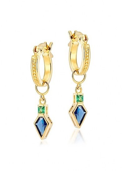 V BY LAURA VANN Frances 18kt gold-plated hoop earrings ~ detachable pendant drop hoops - flipped